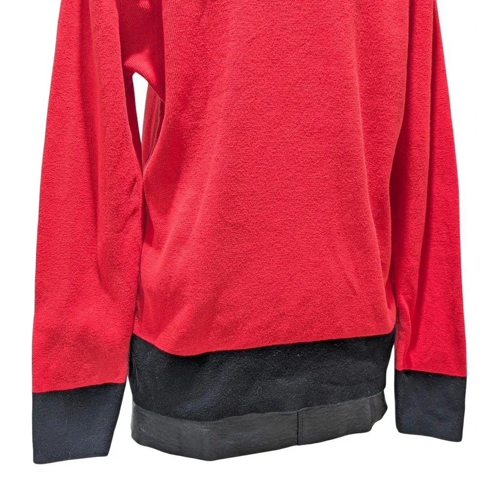 Lauren Active Ralph Lauren Red Colorblock‎ 1/4 Zip Sweater White Trim XL